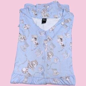 Alice in Wonderland Blue Dress Full Button Tea Party Rabbit Mad Hatter Chesire